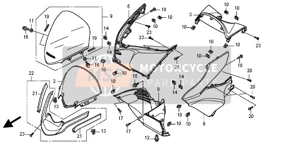 67100KWN640ZA, Visor Set, Meter (Wl) * TYPE1* (TYPE1), Honda, 0